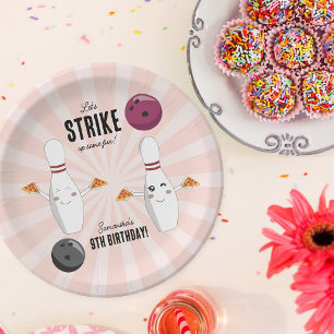 Bowling Pizza Strike Up Some Fun Kids Birthday Paper Plate