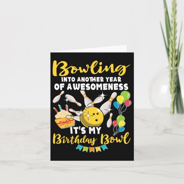 Bowling Player Bowler Playing Bowling Birthday  Card (Front)