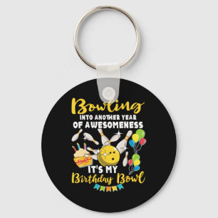 Bowling Player Bowler Playing Bowling Birthday Keychain