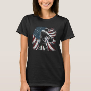Bowling Player US Flag Graphic Tees for Men Women 