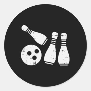 Bowling Pocket Sports Bowler Team Women Men Kids B Classic Round Sticker