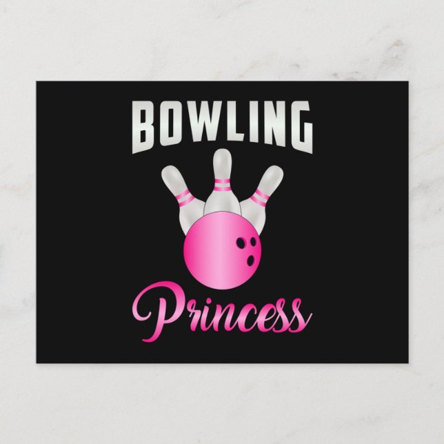 Bowling Princess Girl Queen Bowl Bowler Funny Gift Postcard (Front)