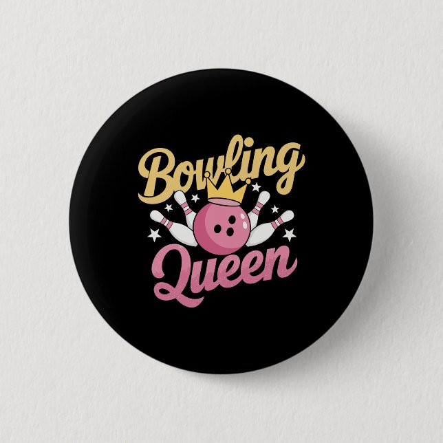 Bowling Queen Bowler Funny Bowling  2 Inch Round Button (Front)