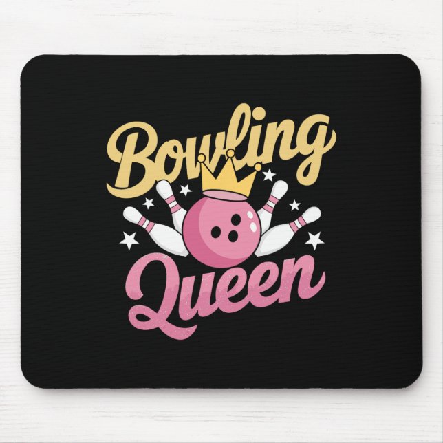 Bowling Queen Bowler Funny Bowling  Mouse Pad (Front)