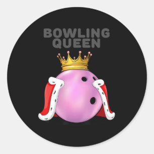 Bowling Queen   Bowling Player   Girls Bowling  Classic Round Sticker