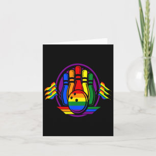 Bowling Rainbow Flag Lgbt-q Cool Gay Pride Ally Eq Card