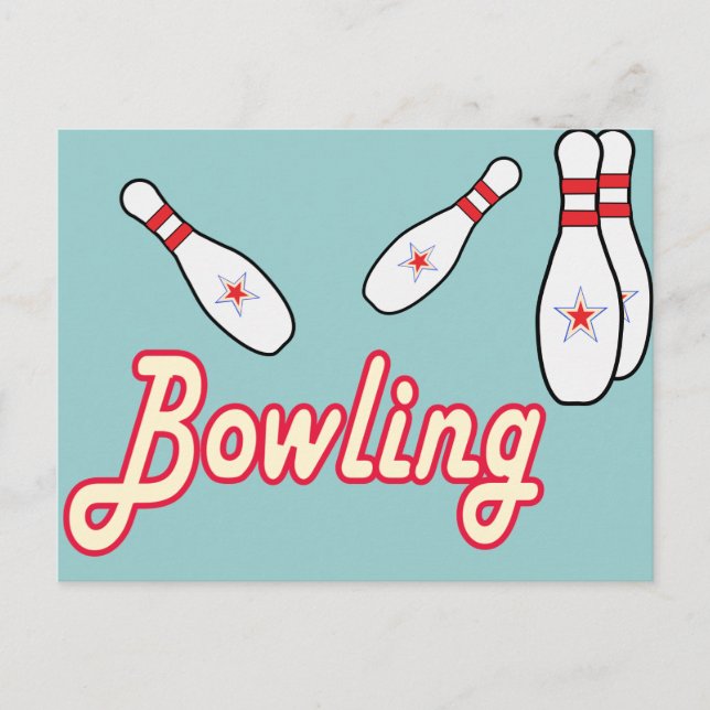 Bowling Retro Postcard (Front)