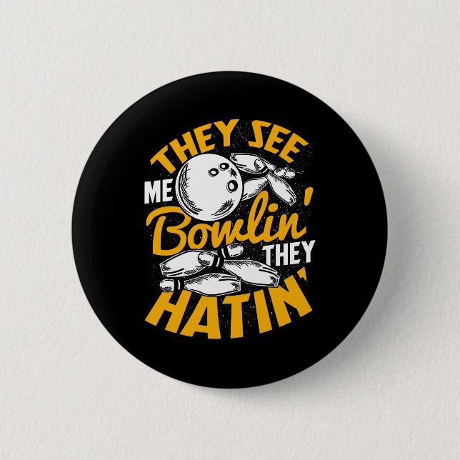 Bowling Roll Pins Strike Bowler Sports Team  (Front)