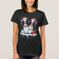 Bowling Santa Hat Funny Christmas Long Sleeve 