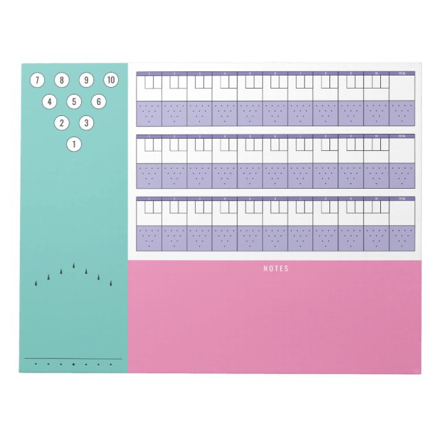 Bowling Scoreboard Diagrams & Notes | Colourful (Front)