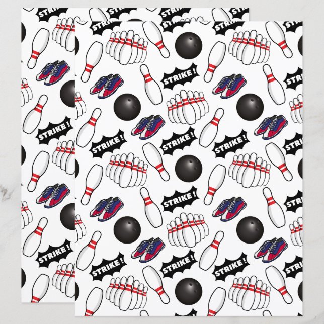 Bowling Scrapbook Paper (Front/Back)