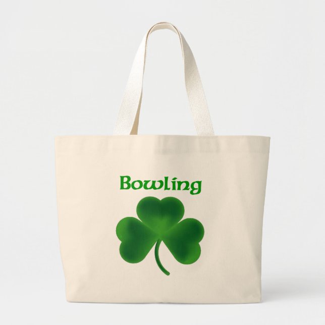 Bowling Shamrock Large Tote Bag (Front)