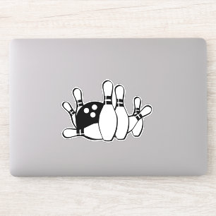 Bowling Silhouette WIth Bowling Pins and Ball