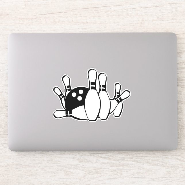 Bowling Silhouette WIth Bowling Pins and Ball (Computer)