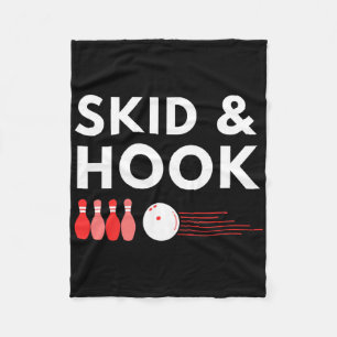 Bowling Skid And Hook Design For Bowlers Throwing  Fleece Blanket
