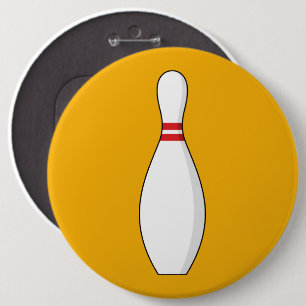 Bowling Skittle 6 Inch Round Button