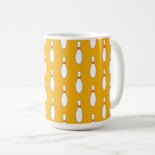 Bowling Skittle Pattern Coffee Mug (Front Right)