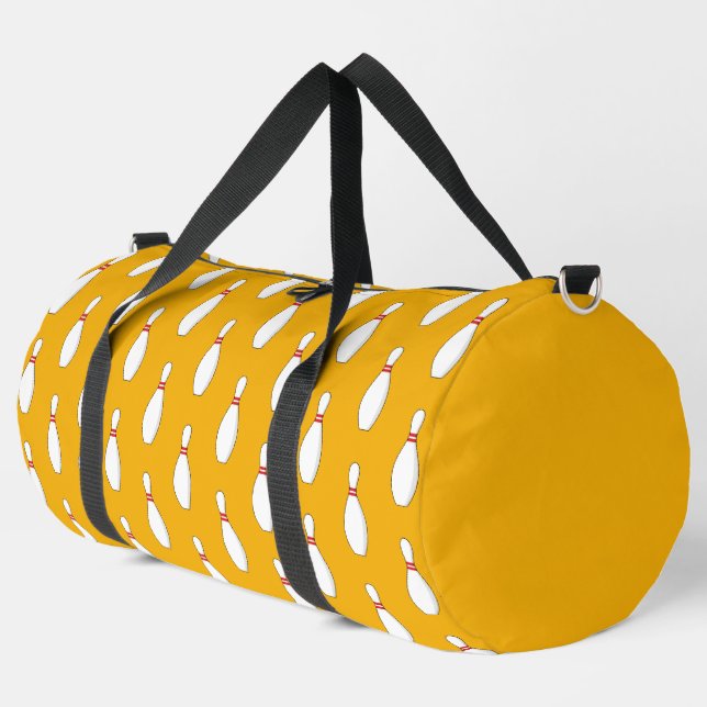 Bowling Skittle Pattern Duffle Bag (Left Corner)