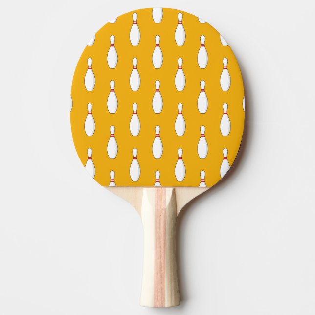 Bowling Skittle Pattern Ping Pong Paddle (Front)