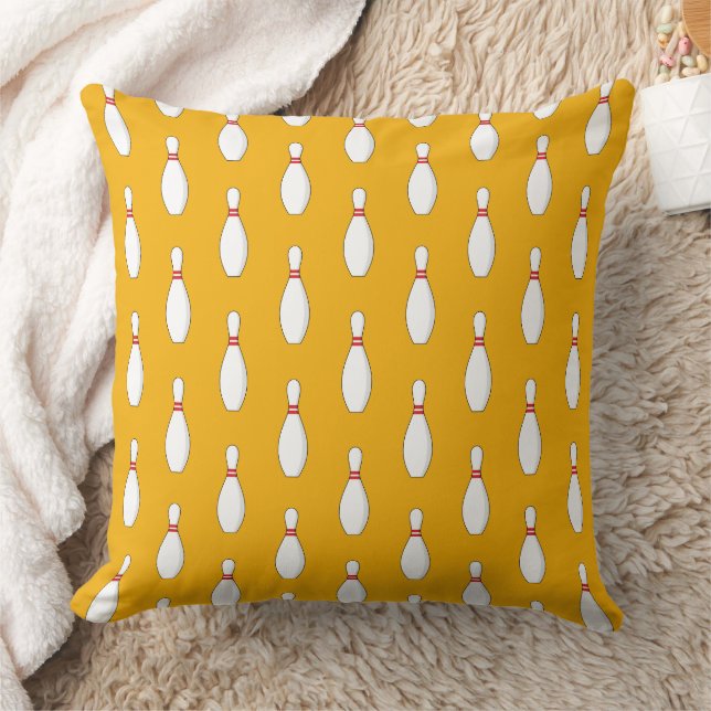 Bowling Skittle Pattern Throw Pillow (Blanket)
