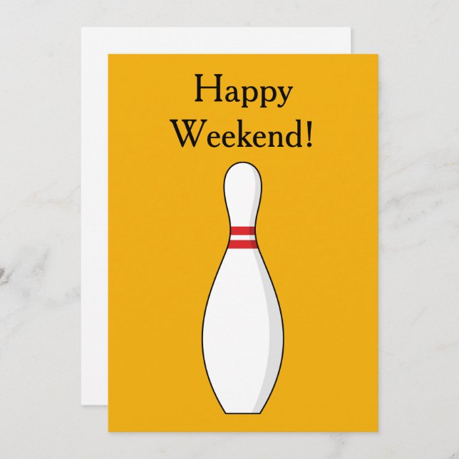 Bowling Skittle Personalize Holiday Card (Front/Back)