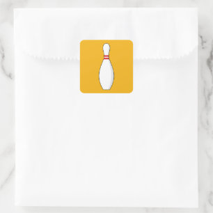 Bowling Skittle Square Sticker