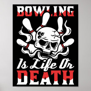 Bowling Skull Team - Alley League Bowler  Poster
