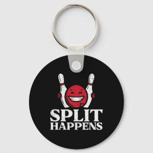 Bowling Split Happens Funny Humour Bowler Team Men Keychain