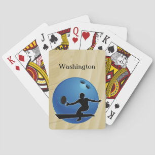 Bowling Sports Emphasis personalize with name Playing Cards