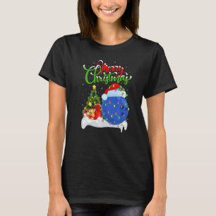 Bowling Sports Xmas Decoration Santa Bowling Chri T-Shirt