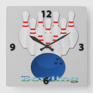 Bowling Square Wall Clock