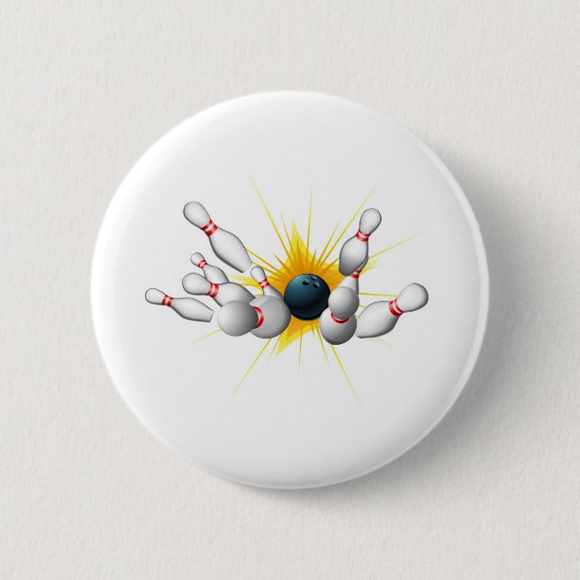 Bowling Strike 2 Inch Round Button (Front)