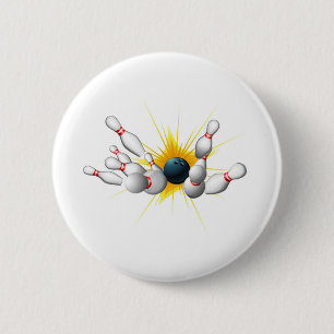 Bowling Strike 2 Inch Round Button