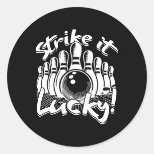 Bowling Strike It Lucky Classic Round Sticker