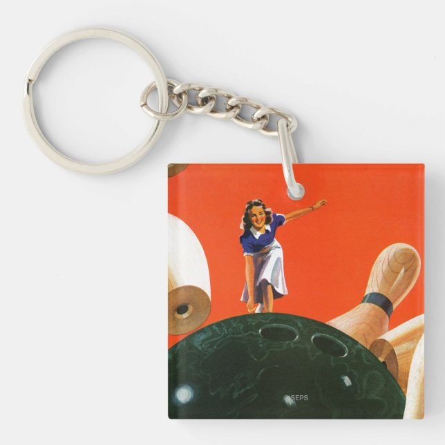Bowling Strike Keychain (Front)