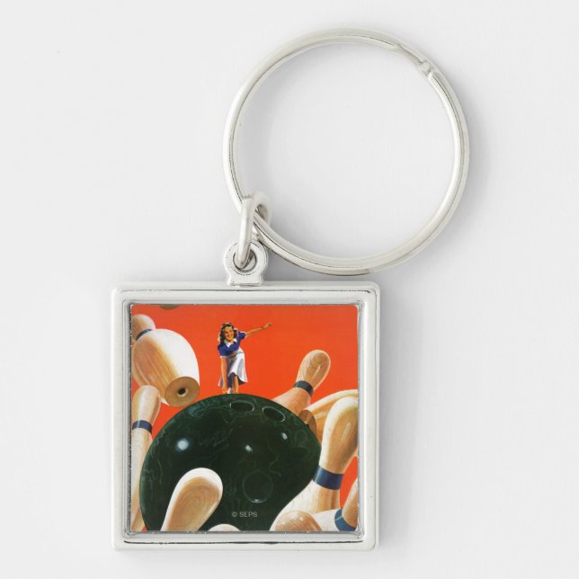 Bowling Strike Keychain (Front)