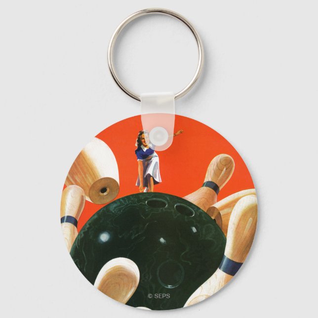 Bowling Strike Keychain (Front)