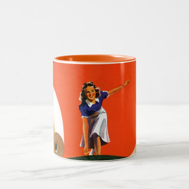 Bowling Strike Two-Tone Coffee Mug (Center)