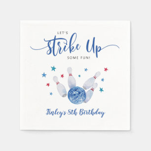 Bowling Strike Up Some Fun Boy Birthday Napkin