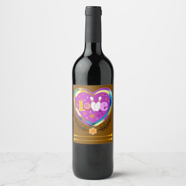bowling T-Shirt Wine Label (Front)