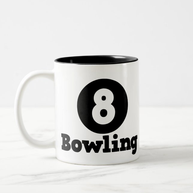 Bowling Team, Bowler Pin Humour Two-Tone Coffee Mug (Left)