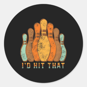 Bowling Team I'd Hit That Funny Bowling Vintage Classic Round Sticker