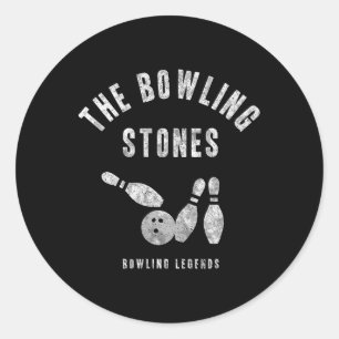 Bowling Team Shirt Bowling Stones Matching League Classic Round Sticker