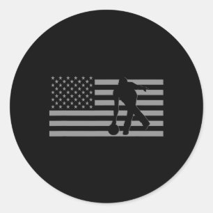 Bowling Tee Shirt - American Bowling Classic Round Sticker