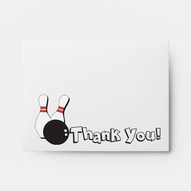 Bowling Thank You Matching Envelope for Everyone! (Front)