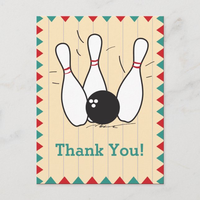 Bowling Thank You Postcard (Front)