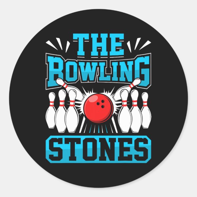 Bowling The Bowling Stones Funny Bowlers Bowling L Classic Round Sticker (Front)