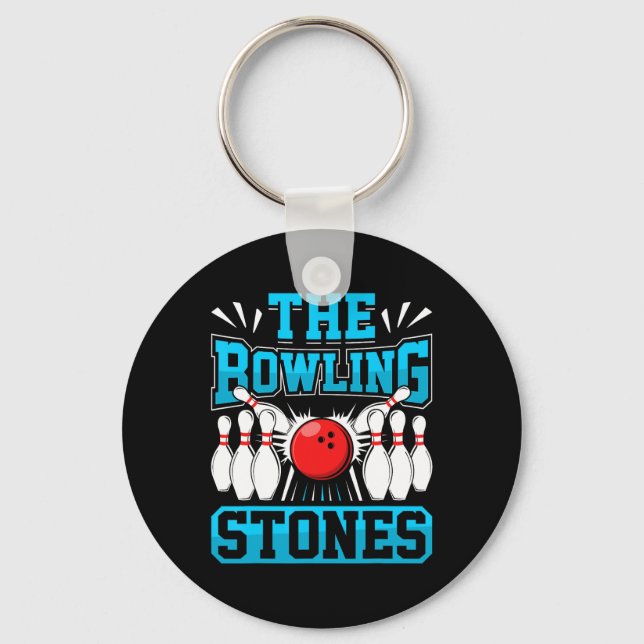 Bowling The Bowling Stones Funny Bowlers Bowling L Keychain (Front)