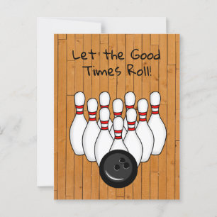 Bowling Thème Anniversaire Fête Invitation