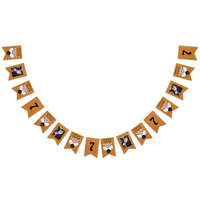 Bowling Themed Birthday Party Photo and Age Bunting Flags (All)